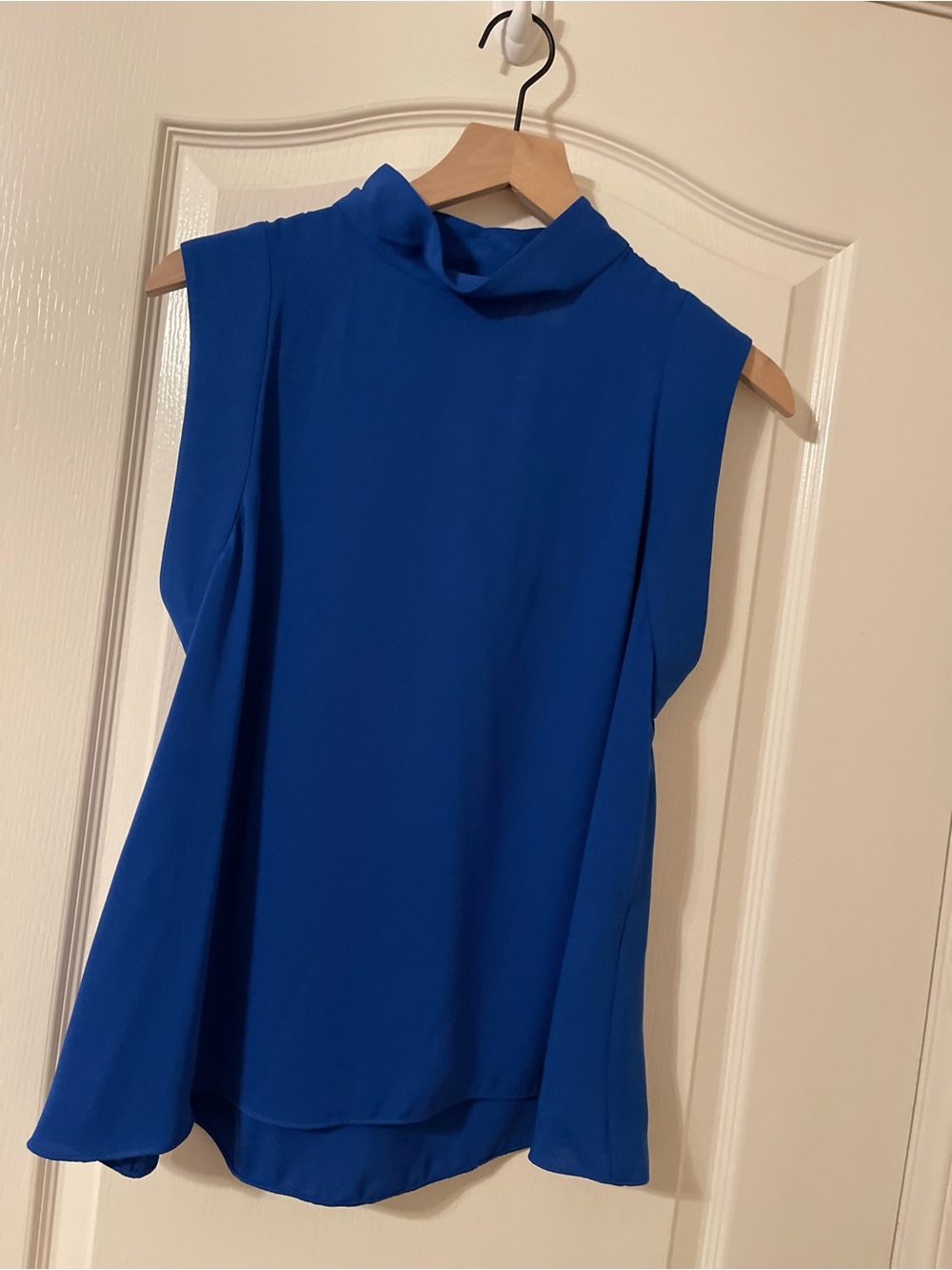 Marciano Royal Blue Sleeveless Mock Neck Blouse